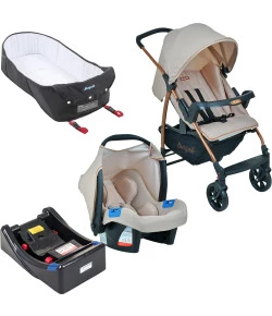 Carrinho de Bebê Ecco + Touring Evolution Se + Base + Ninho Pramette