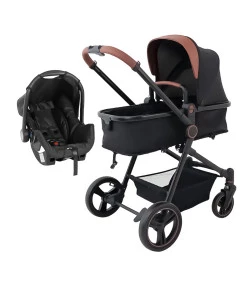 Carrinho de Bebê Travel System Galzerano IVY Black + Grid