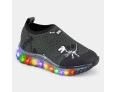 Tênis Infantil de Luz Bibi Celebration Dino Fósseis Preto
