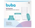 Kit 6 Potes Para Armazenar Leite Materno Buba